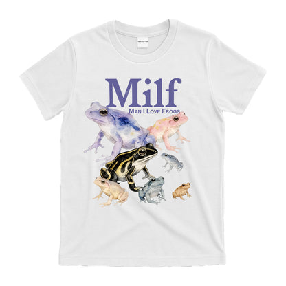 Funny 'Man I Love Frogs' (MILF) Pun T-Shirt - Frog Lover Graphic Tee