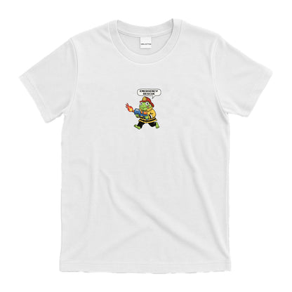 Lustiges T-Shirt mit Frosch-Feuerwehr- und Rettungsmotiv – Niedliches Freizeit-Shirt für jeden Tag