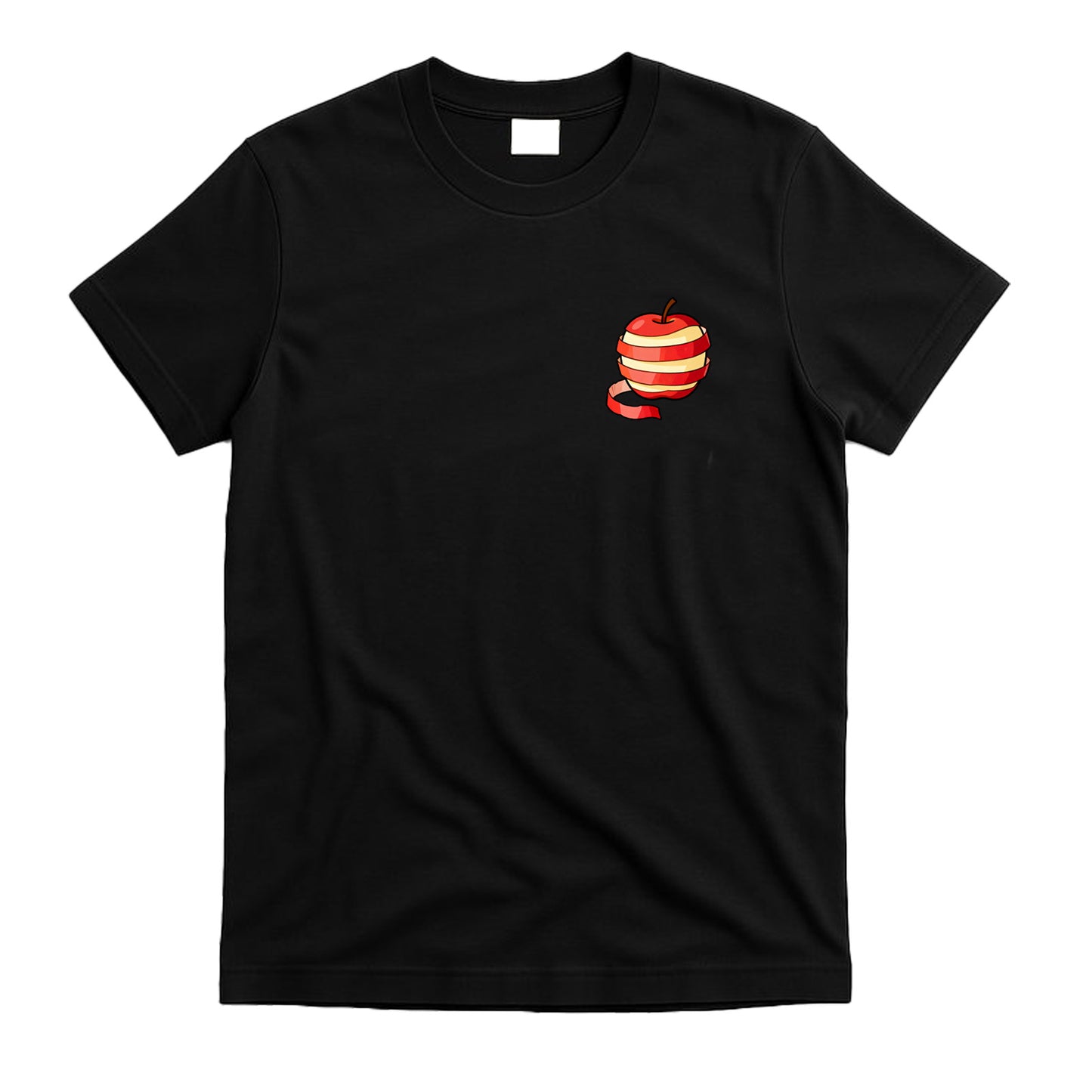 Creative Apple Graphic T-Shirt (Black & White) – Quirky Casual Short Sleeve Tee