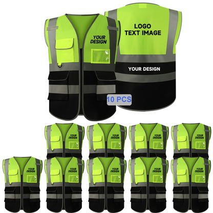 10 pieces safety vest custom logo for free safety vest personalized company reflective vest