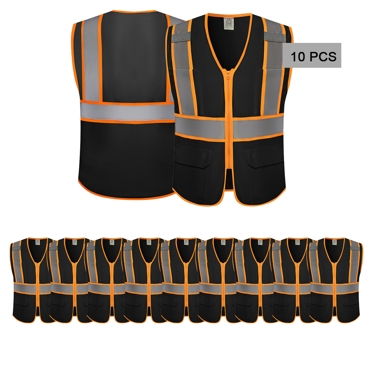 black reflective vest custom