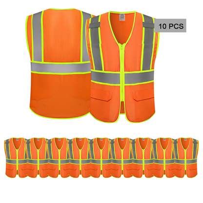 10 pcs orange safety vest custom