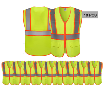 10pack safety vest custom yellow 