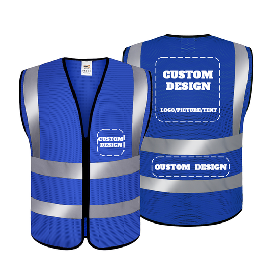 custom safety vest mesh blue