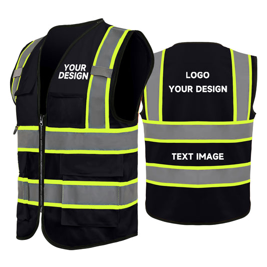 black hi vis vest safety vest black reflective vest custom