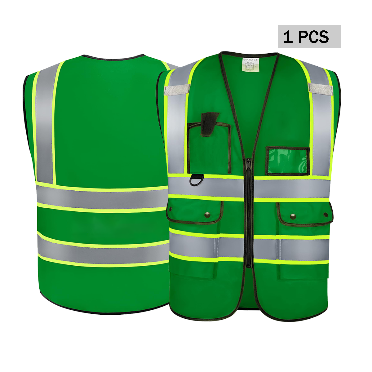 custom green safety vest 1pcs