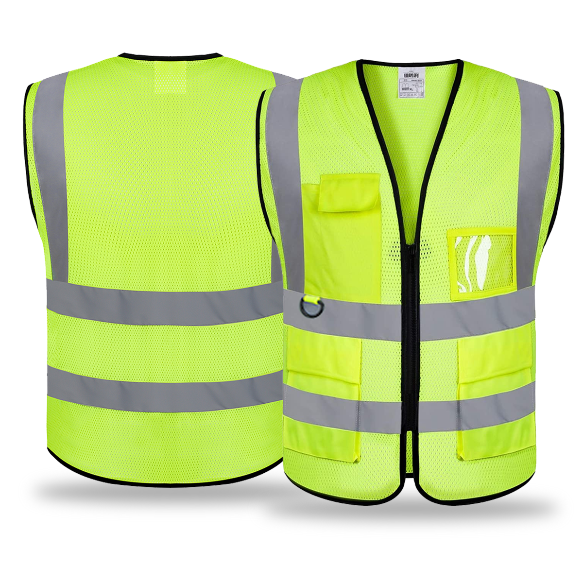 Customized Logo Mesh Safety Vest with 5 Pockets Construction Workwear ...