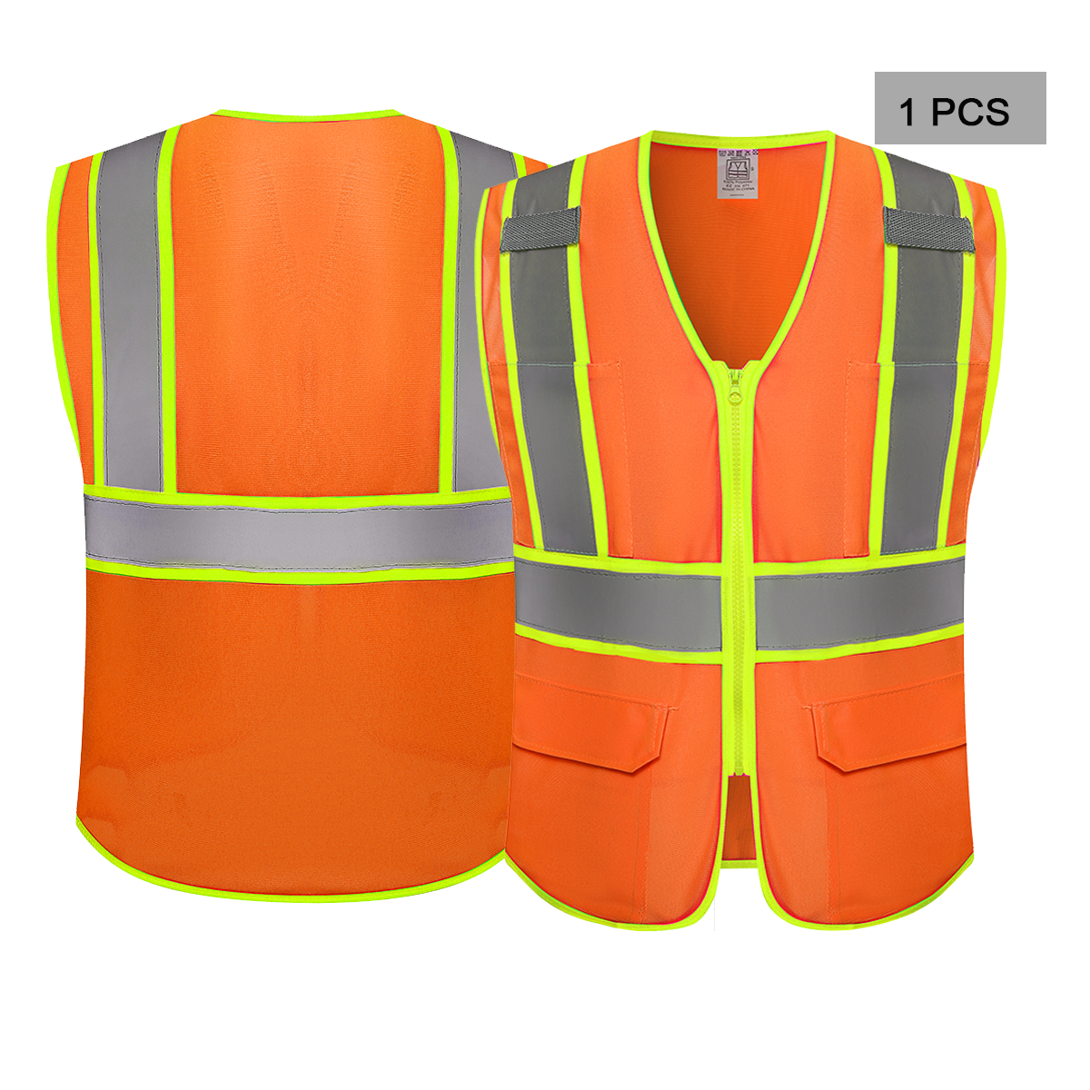 orange safety vest custom printed