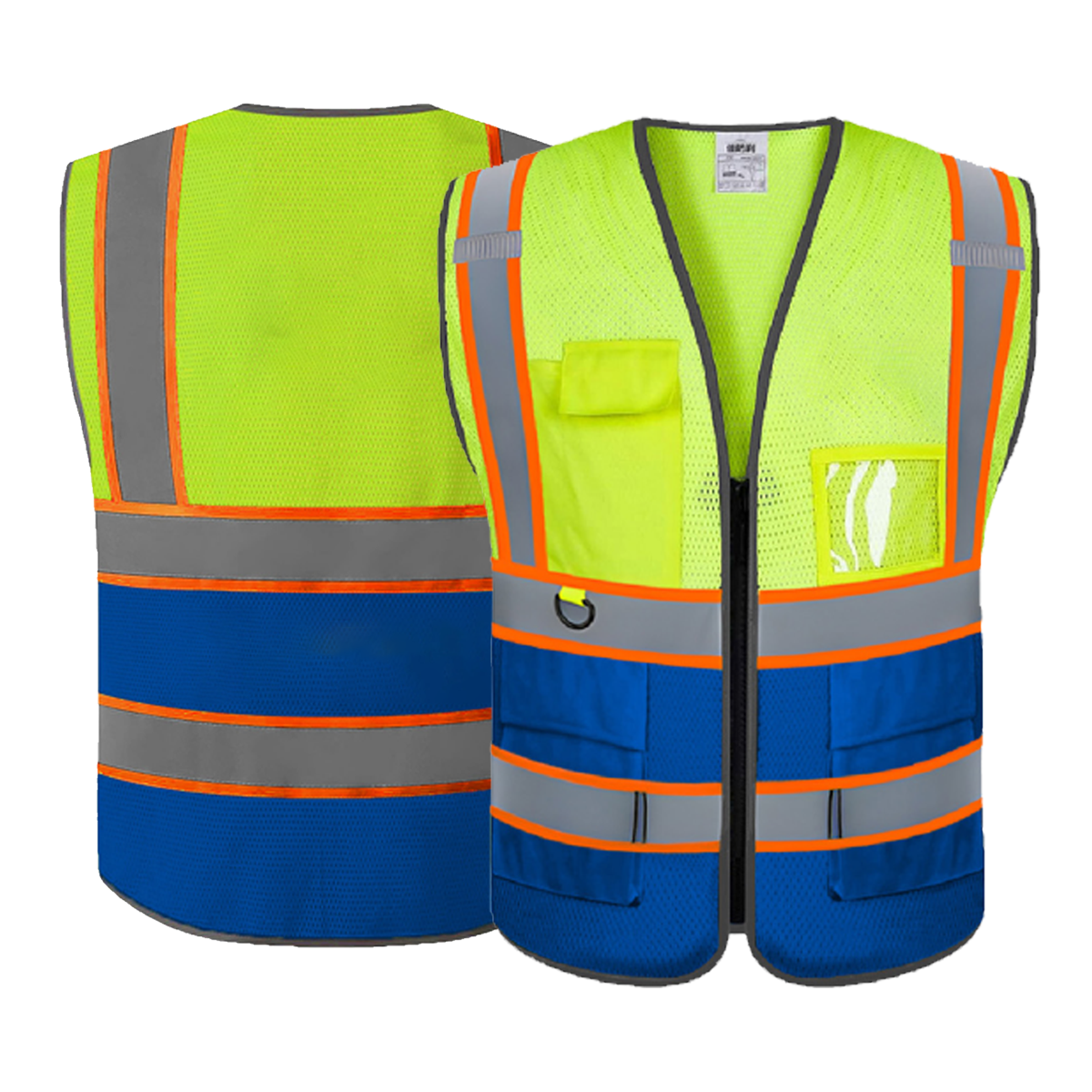 yellow and blue safety vest custom 