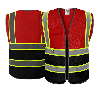 red and black hi vis vest custom 