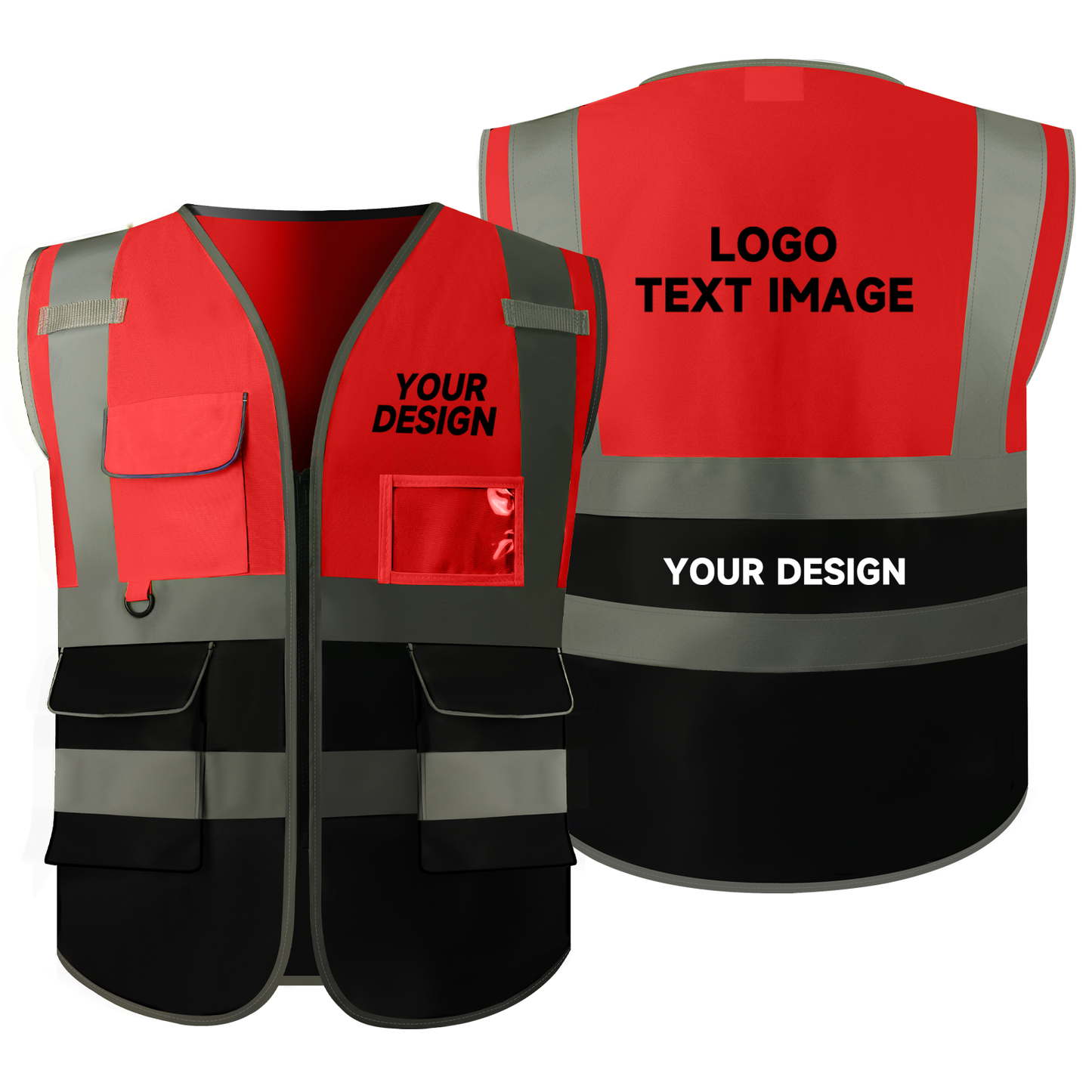 red safety vest custom logo for free safety vest personalized company reflective vest