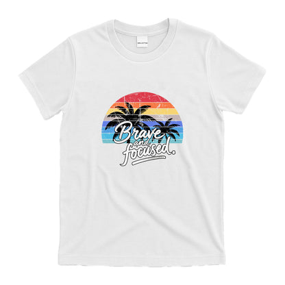 Summer T-Shirts Short Sleeve Tropical Palm Trees Beach Island T-Shirt Crew Neck Basic Tee Shirts