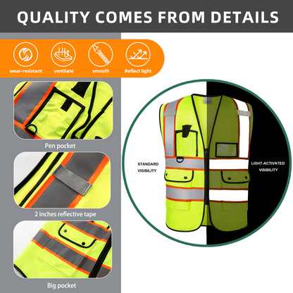 HIGH QUALITY VEST DETAIL of SAFETY