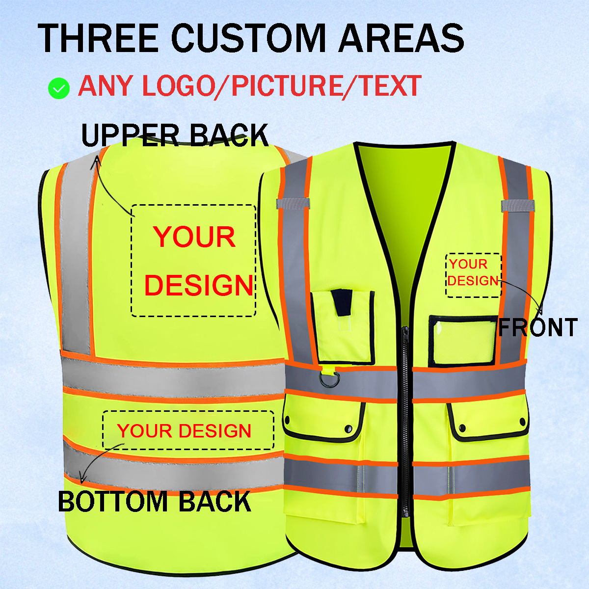 custom logo,text,picture on your vest