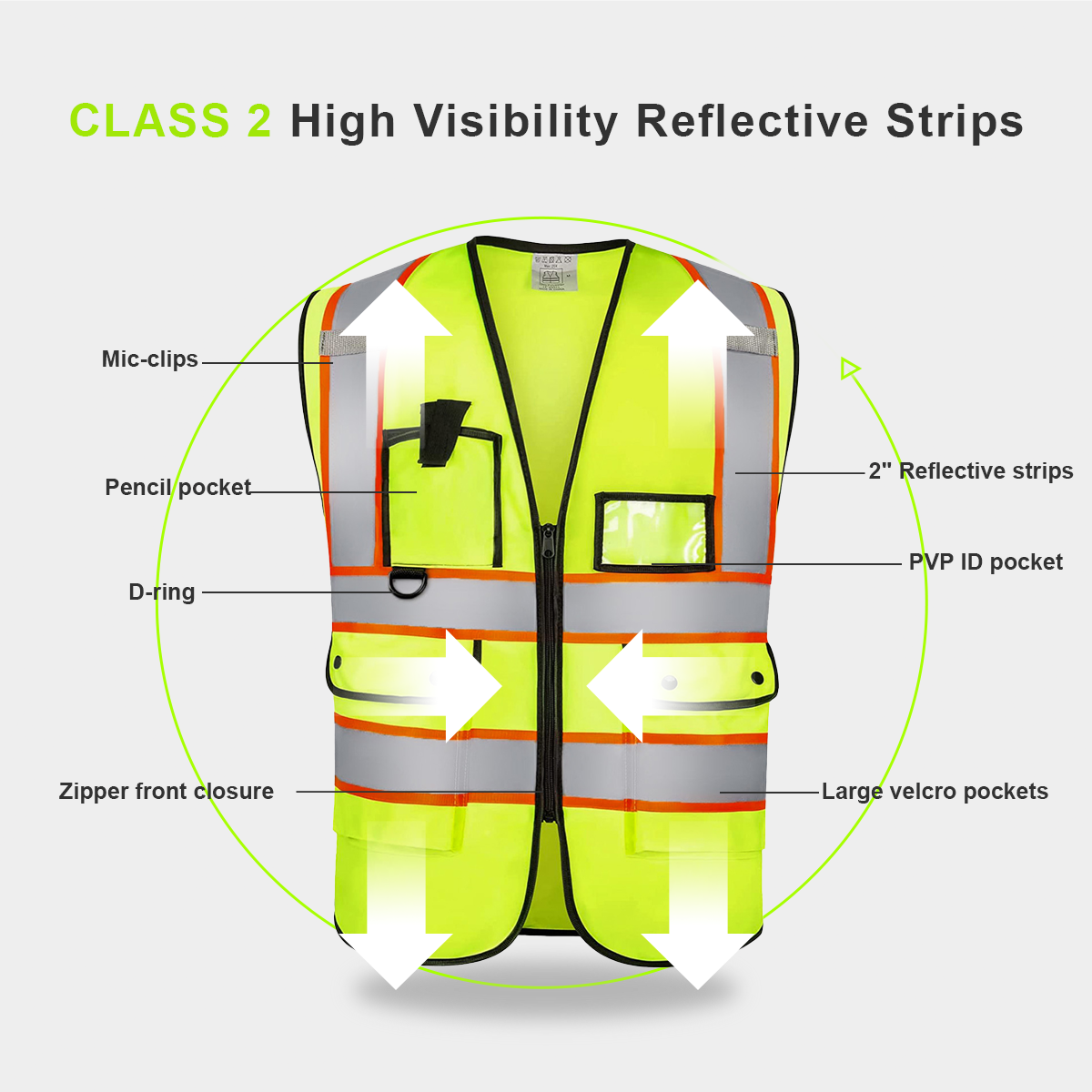 CUSTOM CLASS 2 HIGH VISIBILITY REFLECTIVE VEST