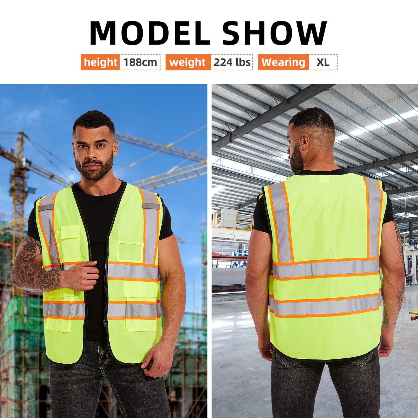 model show safety vest yellow