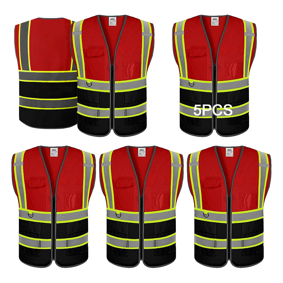 custom high visibility vest 5 packs