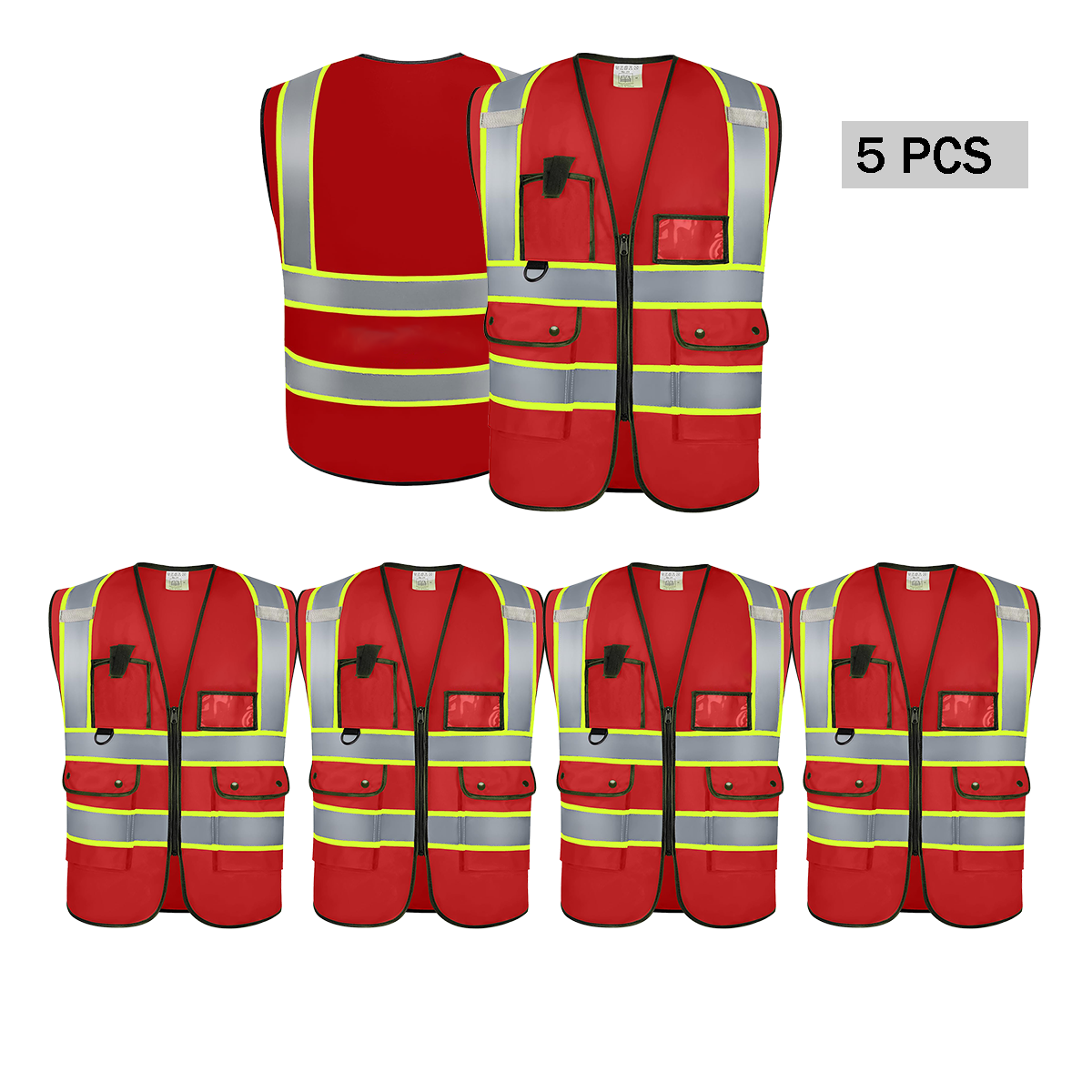 red custom vest 5pcs 