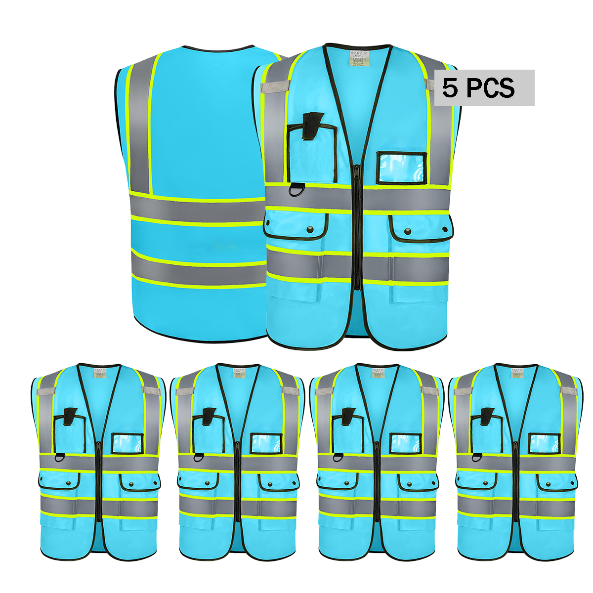 5pcs blue custom  safety vest