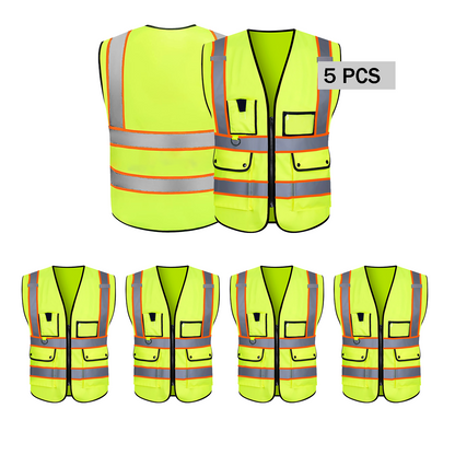 5pcs yellow safety vest custom 