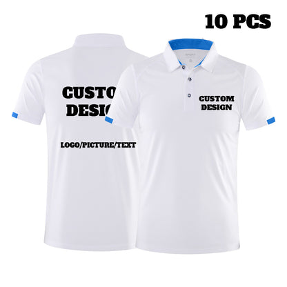 Custom Polo Shirt Personalized Men' Work Utility Quick-Dry Athletic Short Sleeve Print Your Own Design Shirt