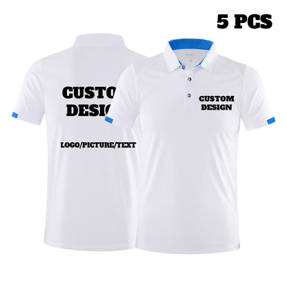Custom Polo Shirt Personalized Men' Work Utility Quick-Dry Athletic Short Sleeve Print Your Own Design Shirt