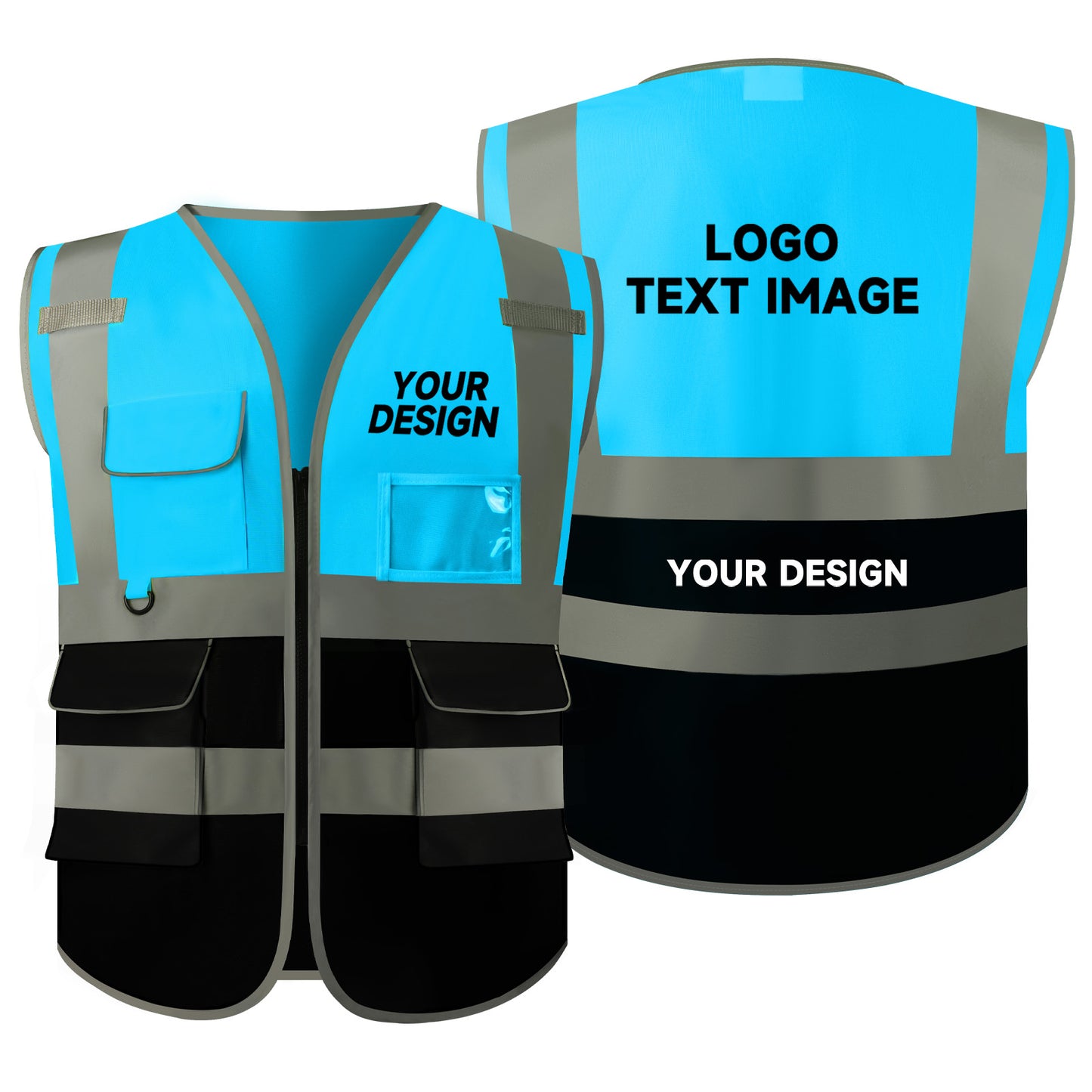 Safety Vest with LOGO Custom Your Own Hi Vis Vest with 4 Pockets S-4XL Outdoor Apparel Security