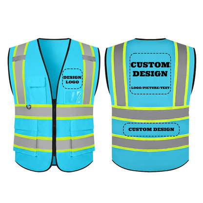 custom blue safety vest 1 piece