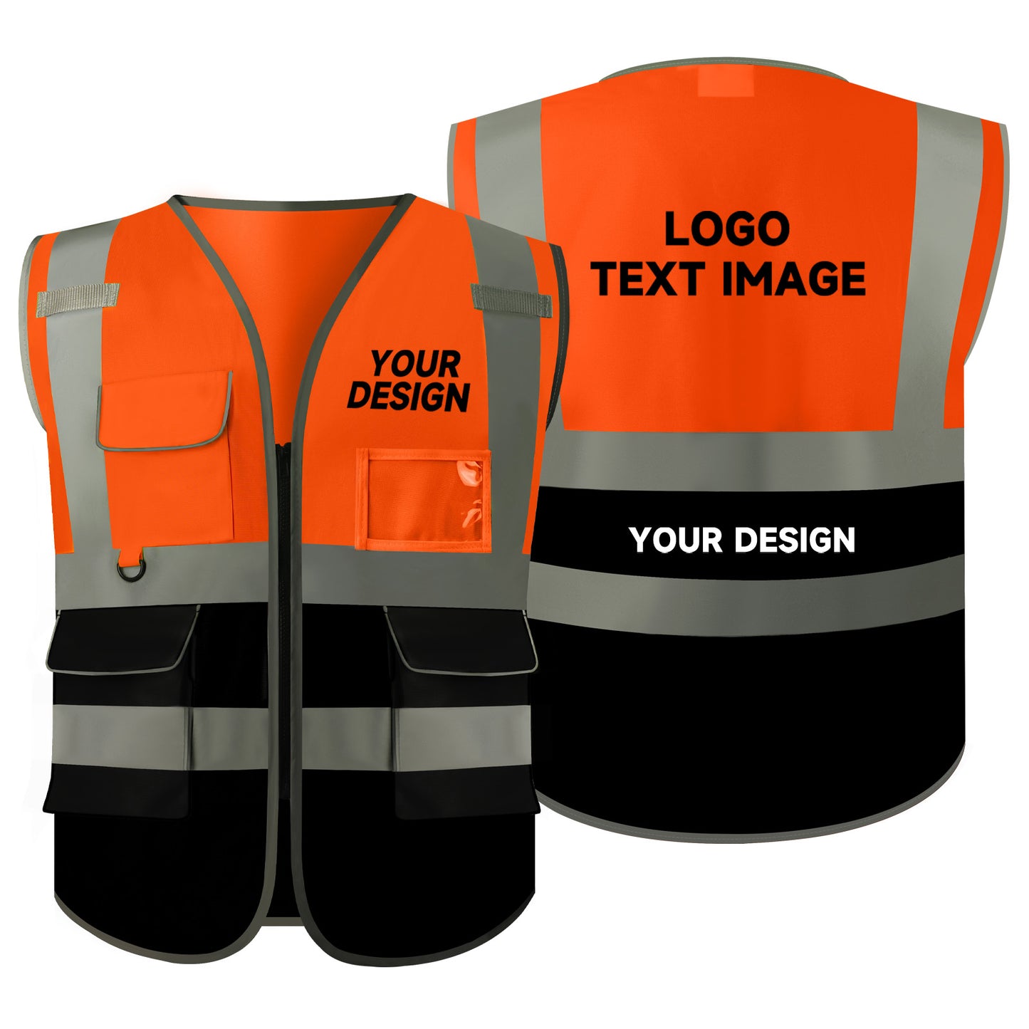 Safety Vest with LOGO Custom Your Own Hi Vis Vest with 4 Pockets S-4XL Outdoor Apparel Security