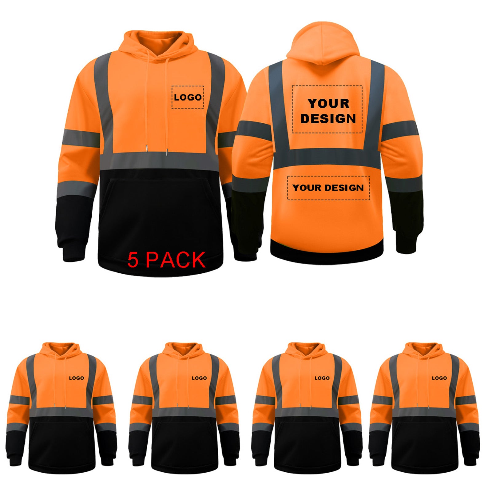 custom orange safety shirt with logo hi vis jacket reflective shirt